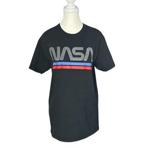 Fifth Sun NASA Graphic T-Shirt Black Short Sleeve Crew Neck Cotton Womens Medium